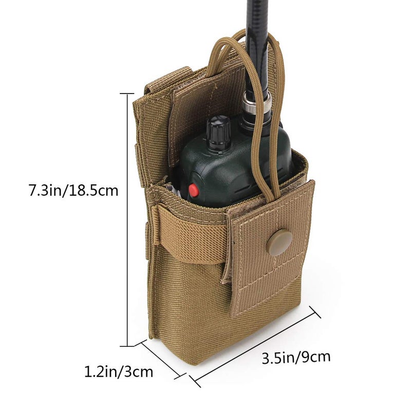 AOUTACC Molle Short Radio Pouch, Nylon Molle Tactical Radio Holder Case for BaoFeng UV-5R UV82 (T) - Image 2